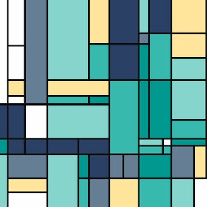 Padrão de ponto cruz Art Déco Style Cool colorway - Geométrico - Art masters - PDF Gráfico de contagem fácil 277B
