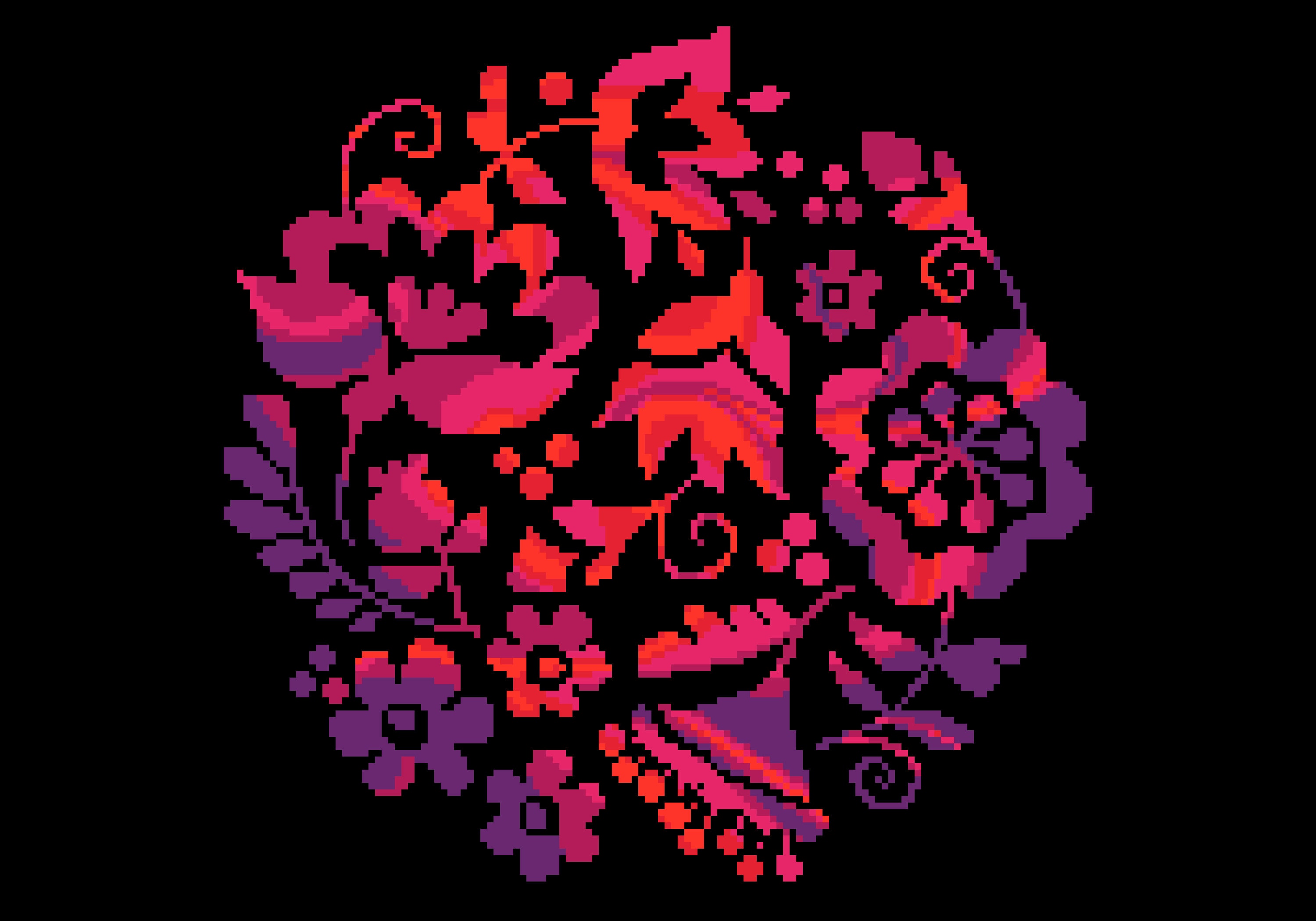 Cross Stitch Pattern Ukrainian Folk Art Flowers PINK (PDF Counted