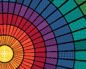 Cross stitch pattern - Dark version Rainbow Sun Zentangle patterns Sampler chart - Stitch on black - Instant download by Vivienne Powers127A
