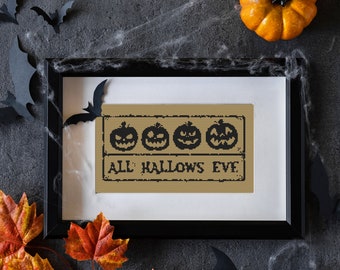 Kruissteekpatroon Halloween-pompoen: All Hallows Eve MONO (pdf-telpatroon 012B)