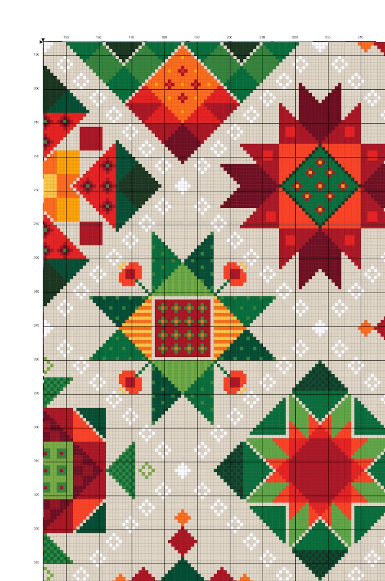 Cross Stitch Shaker Patchwork Christmas Amish Barn Quilt on Etsy