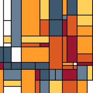 Padrão de ponto cruz estilo Art Déco Cores quentes - Geométrico - Art masters - PDF Gráfico de contagem fácil 277A