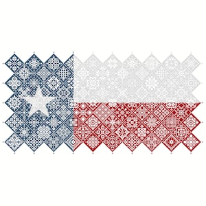 Patrón de punto de cruz Quaker Sampler Estado de Texas Bandera mosaico cuadrados diseño patriótico por Vivsters, PDF contado gráfico 042STX
