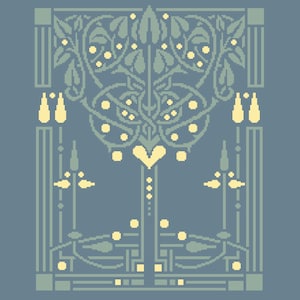 Art Deco Celtic Tree Cross Stitch Pattern: 1920s Style (PDF Counted Chart 254)