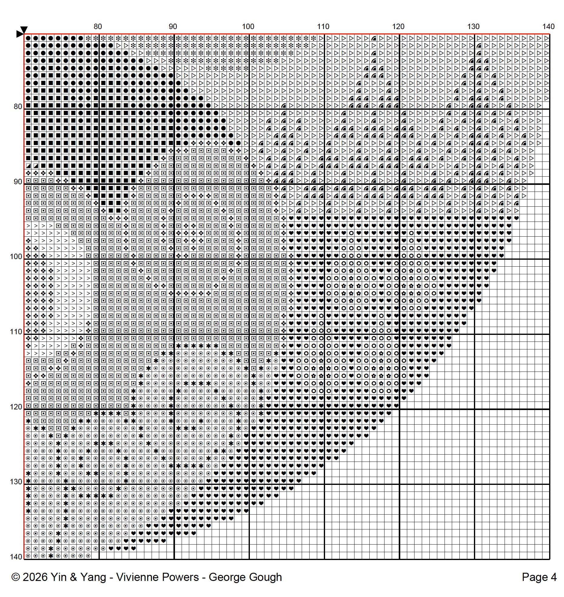 Yin Year YYJD 1-21 SG 美品 Yin and Yang Cross Stitch Pattern: Sun 