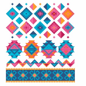 Kreuzstichvorlage basierend auf Kelim Folk Art Rug Design Azteken Peruanischen Türkischen Kreuz über gezählt Chart PDF Download by Vivienne Powers 333