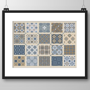 Cross Stitch Textile Sampler Squares - Antique tiled patchwork squares - Traditional embroidery design by Vivsters - PDF counted chart 272