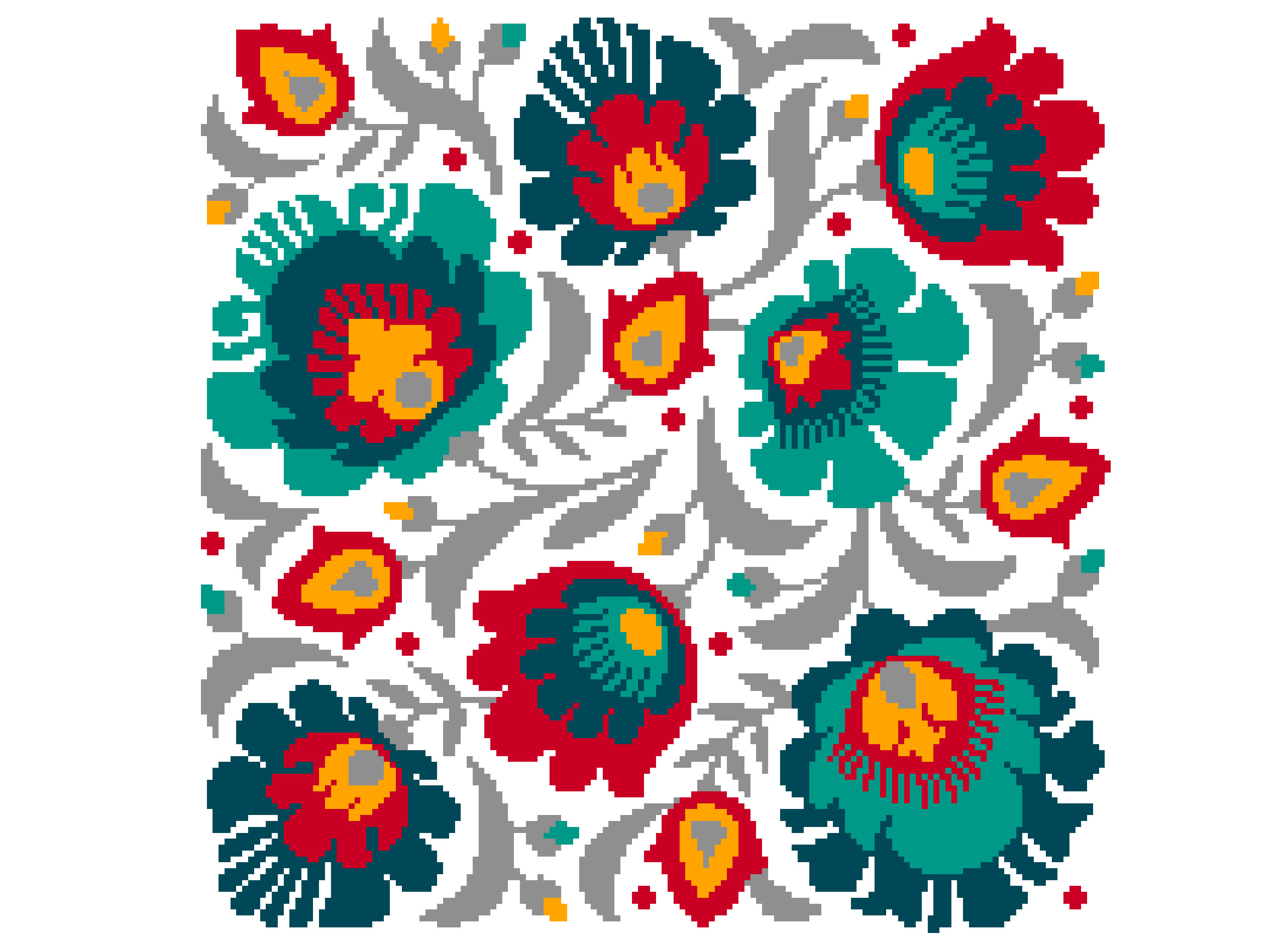 Polish Folk Art Flowers Cross Stitch Pattern (PDF Counted Chart