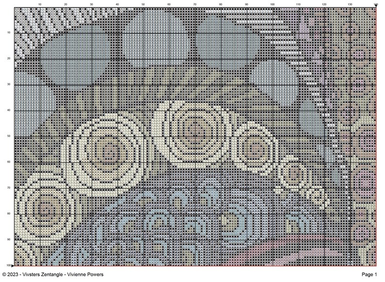 Rainbow Zentangle Cross Stitch Pattern: Abstract Doodle Art (PDF ...