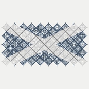 Cross Stitch Quaker Sampler Scotland St Andrews Flag tiled patchwork squares patriotic design by Vivsters, PDF counted chart 042SCT image 3