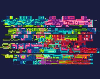 GLITCH! - Cross stitch pattern, a truly modern piece computer pixels error screen, contemporary stitch chart instant download PDF - 180