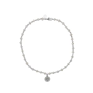 Pearl Necklace for men - Coin Necklace - .925 sterling silver men&#39;s necklace - jewelry for men