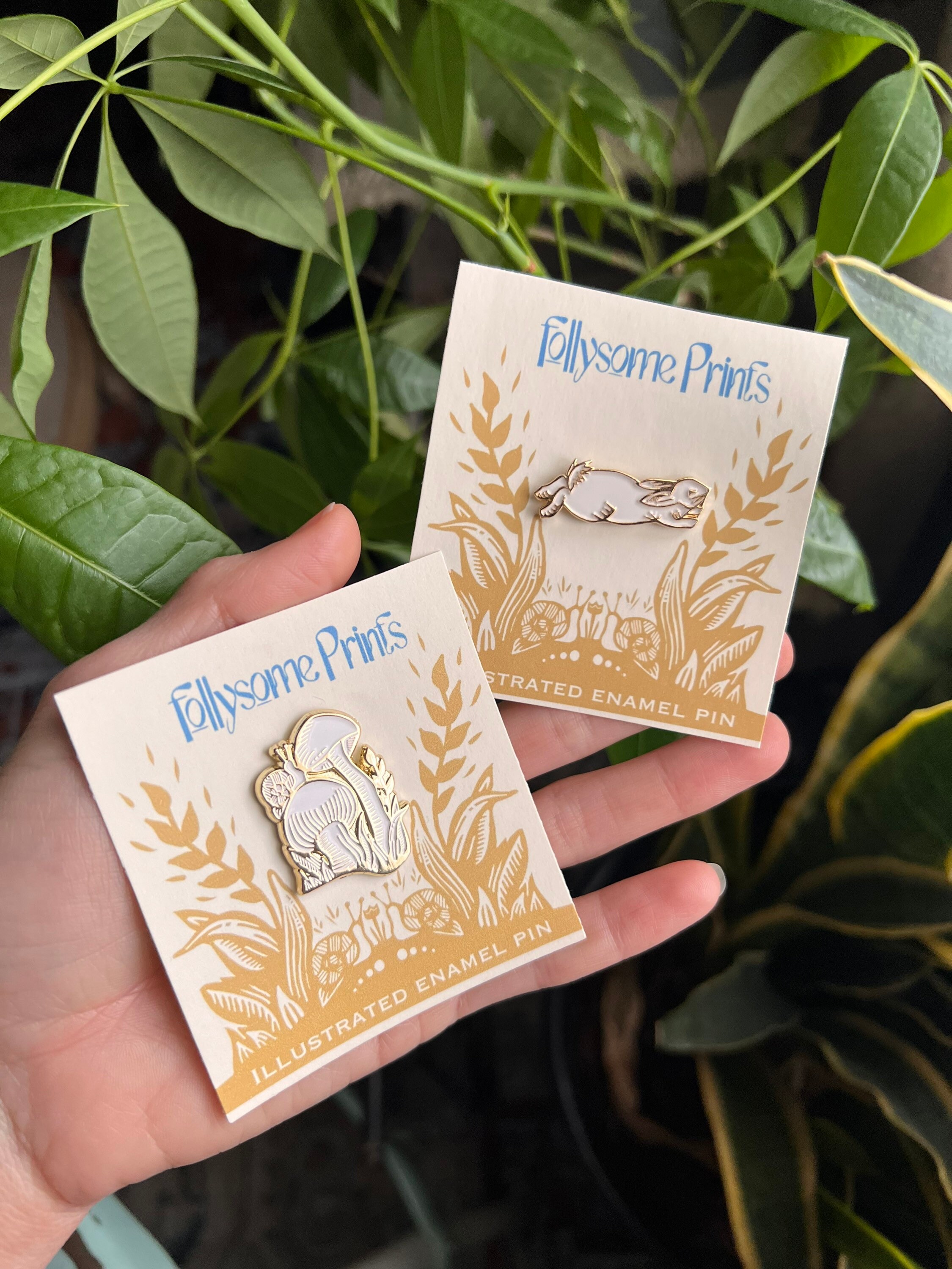 Rabbit Enamel Pin- Quick Like a Bunny - White and Gold - RTS - Etsy
