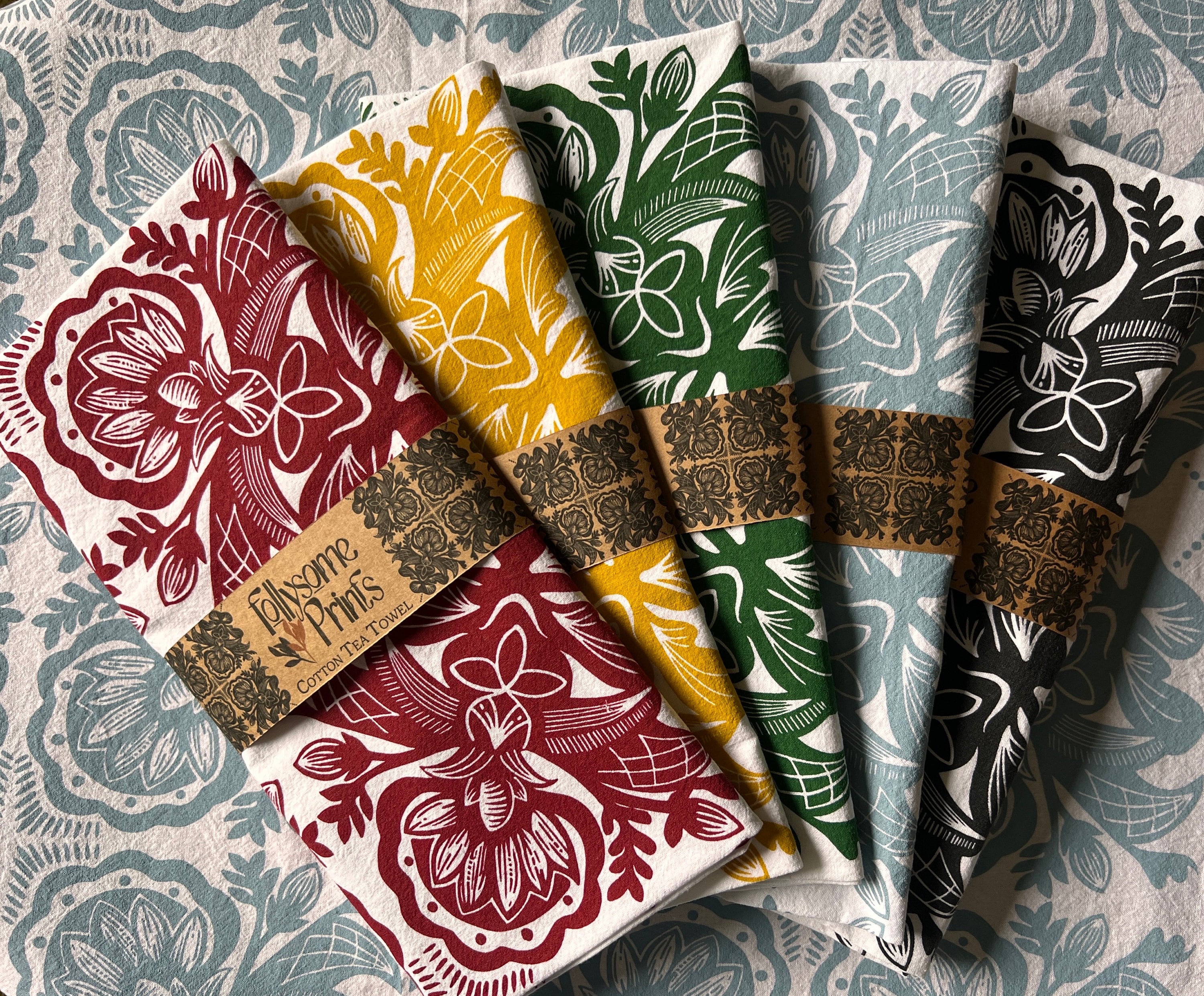 Floral Cotton Tea Towels — Beth's - A Christmas and Holiday Shop