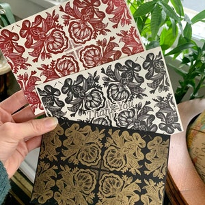 Set di biglietti d'auguri - Biglietti stampati in tipografia, interno bianco con buste - Nero e oro, rosso ruggine e nero di ringraziamento