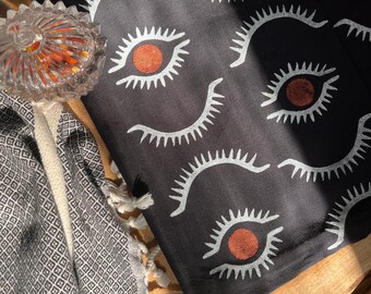 Tea Towel - Mystic Eye - Block Printed Pattern