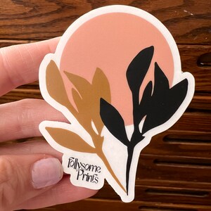 Sprig+Shadow Sticker - Clear Die Cut Stickers - Original Illustration Linocut Graphic Art - RTS
