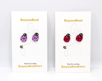 Ladybug Earrings, Ladybug Post Earrings, Ladybug Stud Earrings, Kids Ladybug Earrings, Teen Stud Earrings, Easter Earrings, Womens Earrings