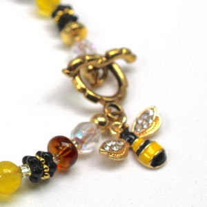 Honey Bee Beaded Bracelet, Bee Beaded Bracelet, Bumble Bee Charm ...