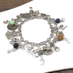 Camping Charm Bracelet, Camping Bracelet, Outdoors Charm Bracelet, Hikers Bracelet, Happy Camper Bracelet, Camping Jewelry, Outdoors Jewelry