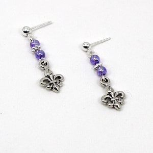 Mardi Gras Earrings For Women – Fleur De Lis, Jester Hat & Mask Designs In Resin & Alloy, Purple Green Gold