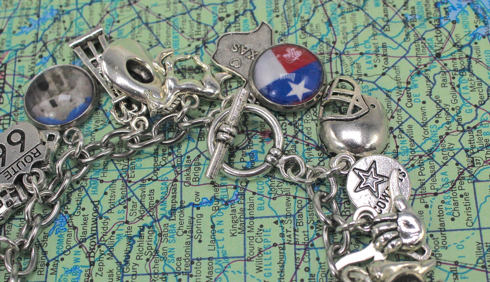 Texas Charm Bracelet States Charm Bracelet State of Texas Etsy