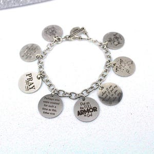 Bible Verses Charm Bracelet, Favorite Scripture Bracelet, Religious Charm Bracelet, Religious Jewelry, Christian Bracelet, Faith Bracelet,