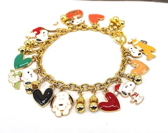 Cartoon Dog Charm Bracelet, Cartoon Charm Bracelet, Charm Bracelet, Dog Bracelet, Dog Jewelry, Cartoon Bracelets, Dog Bracelet