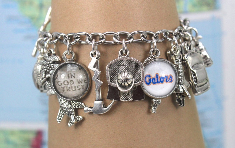 Florida Charm Bracelet States Charm Bracelet States Etsy