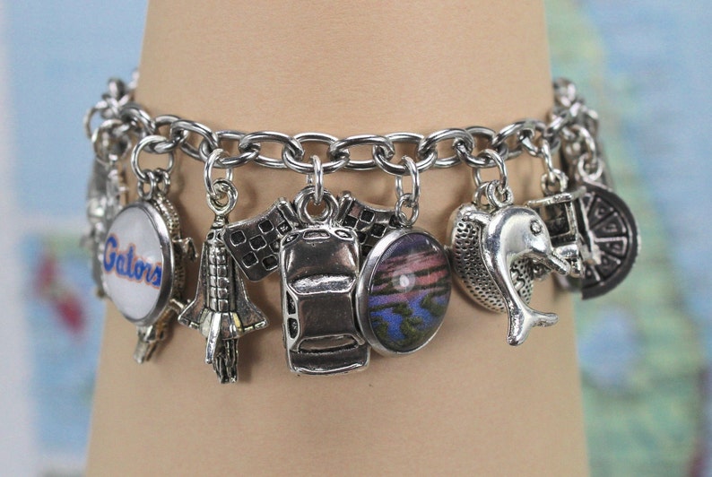 Florida Charm Bracelet States Charm Bracelet States Etsy