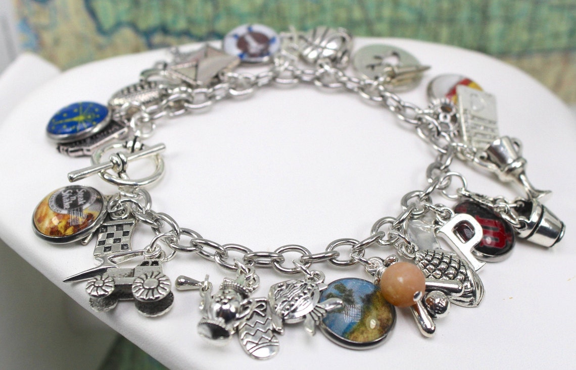 Indiana Charm Bracelet States Charm Bracelet States Etsy