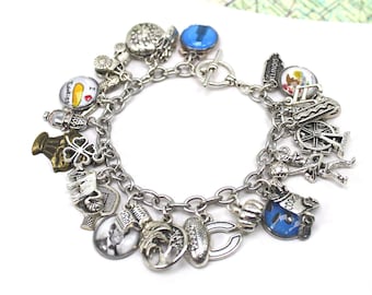 Illinois Charm Bracelet, States Charm Bracelet, State of Illinois Charm Bracelet, USA Charm Bracelet, Chicago Bracelet, Illinois Jewelry