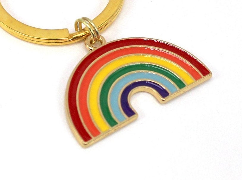 Name Keychain Rainbow Rainbow Keychain, Rainbow Gold Keychain, Gold Keychain, Key Chain ...
