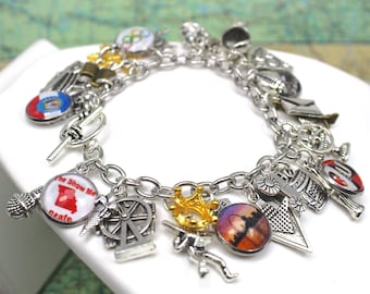 Missouri Charm Bracelet, States Charm Bracelet, States Bracelet, Map Charm Bracelet, USA Charm Bracelet, Charm Bracelet, Missouri Bracelet