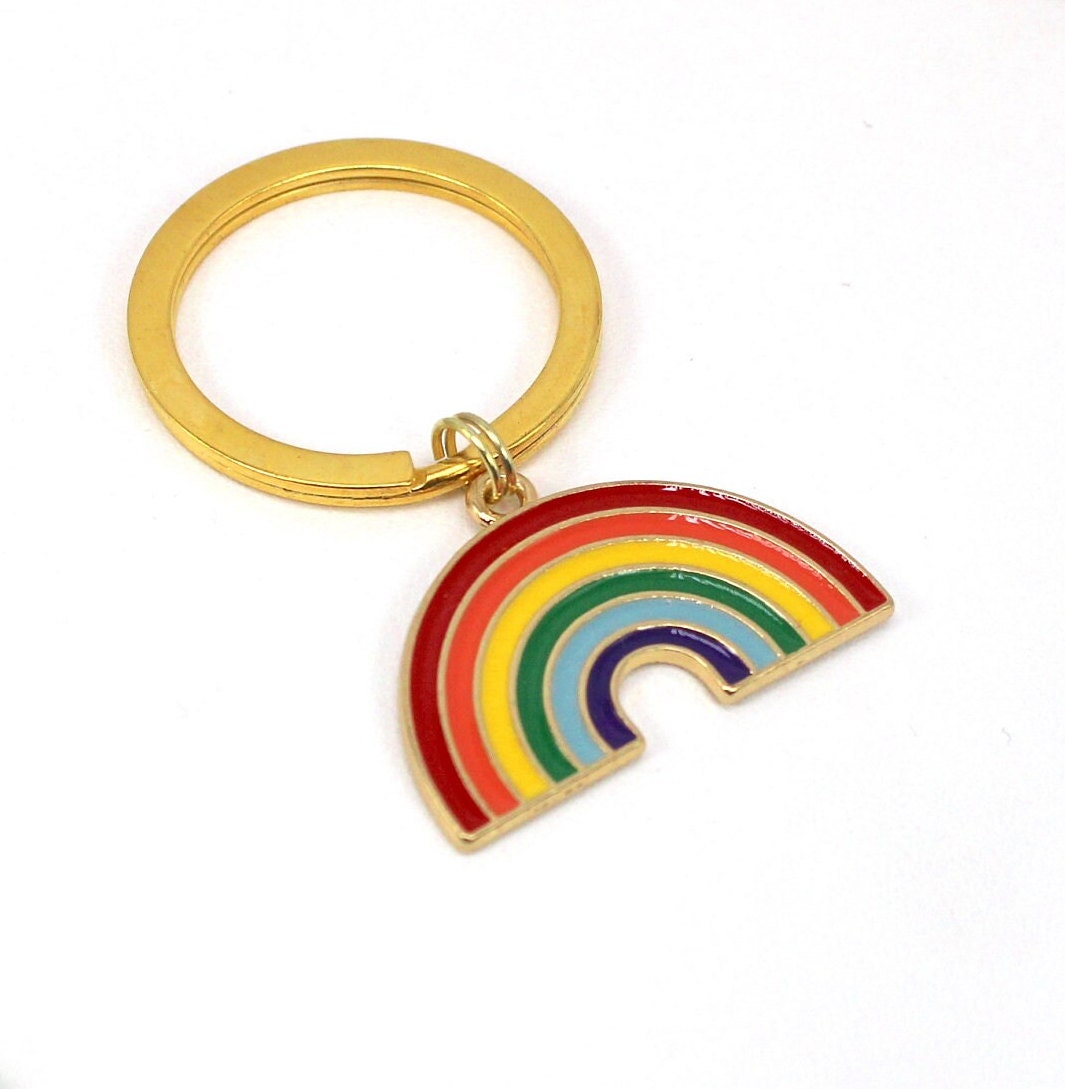 Name Keychain Rainbow Rainbow Keychain, Rainbow Gold Keychain, Gold Keychain, Key Chain ...