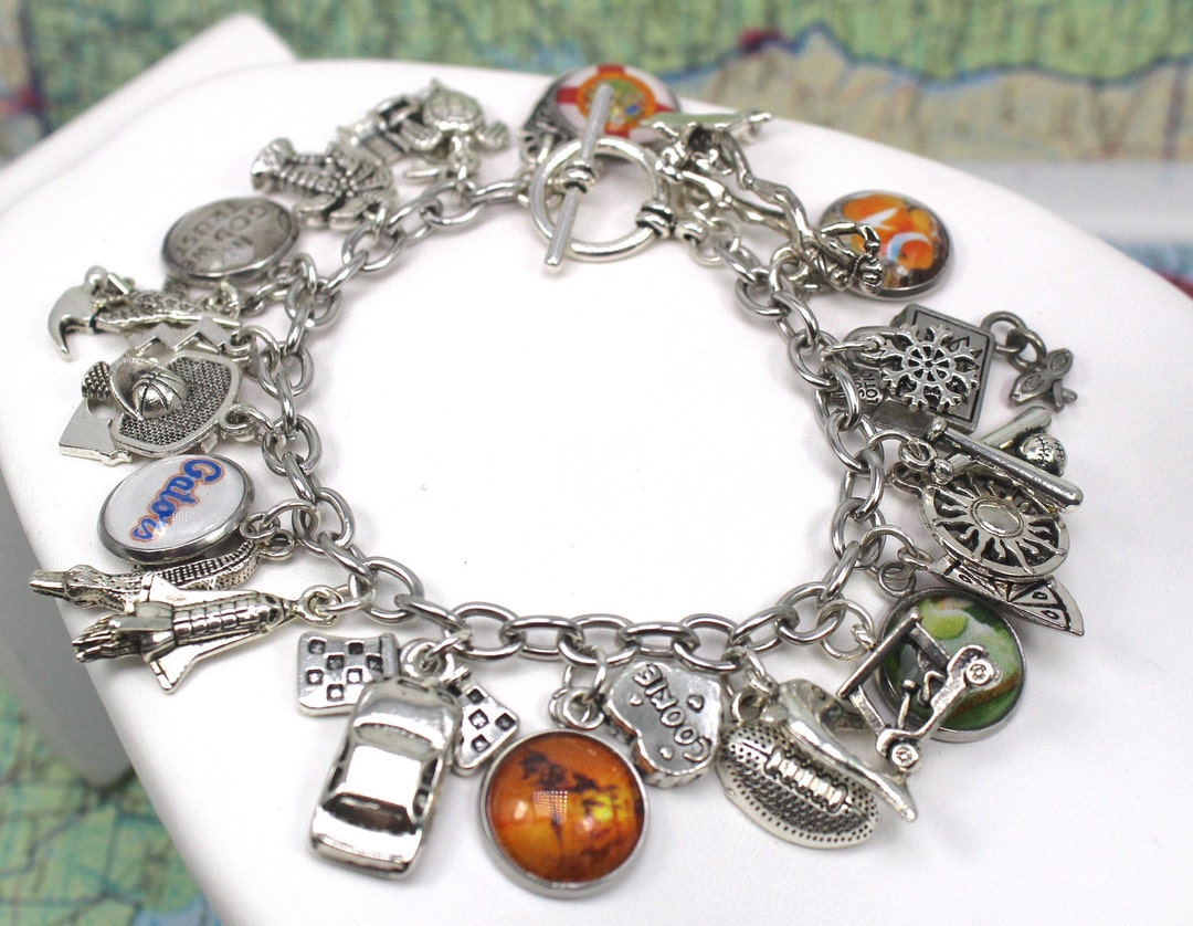 Florida Charm Bracelet, States Charm Bracelet, States Bracelet, Map