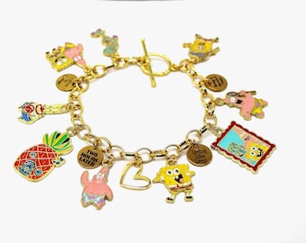 Sea Charm Bracelet, Cartoon Charm Bracelet, Ocean Cartoon Charm Bracelet, Bracelet, Cartoon Bracelet, Bikini Sea Charm Bracelet