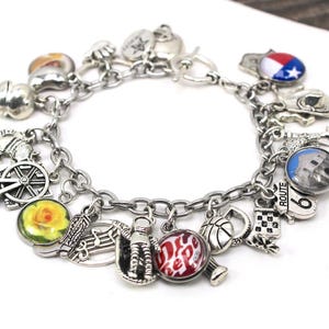 Texas Charm Bracelet, States Charm Bracelet, State of Texas Charm Bracelet, States Charm Bracelet, USA Charm Bracelet, Texas Jewelry