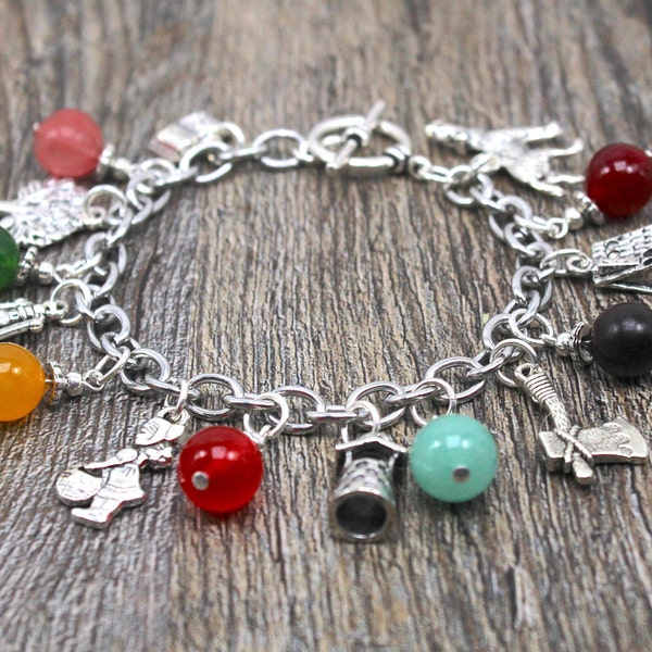 Little Red Riding Hood Bracelet, Woodland Charm Bracelet, Riding Hood Charm Bracelet, Storybook Charm Bracelet, Fairy Tale Charm Bracelet