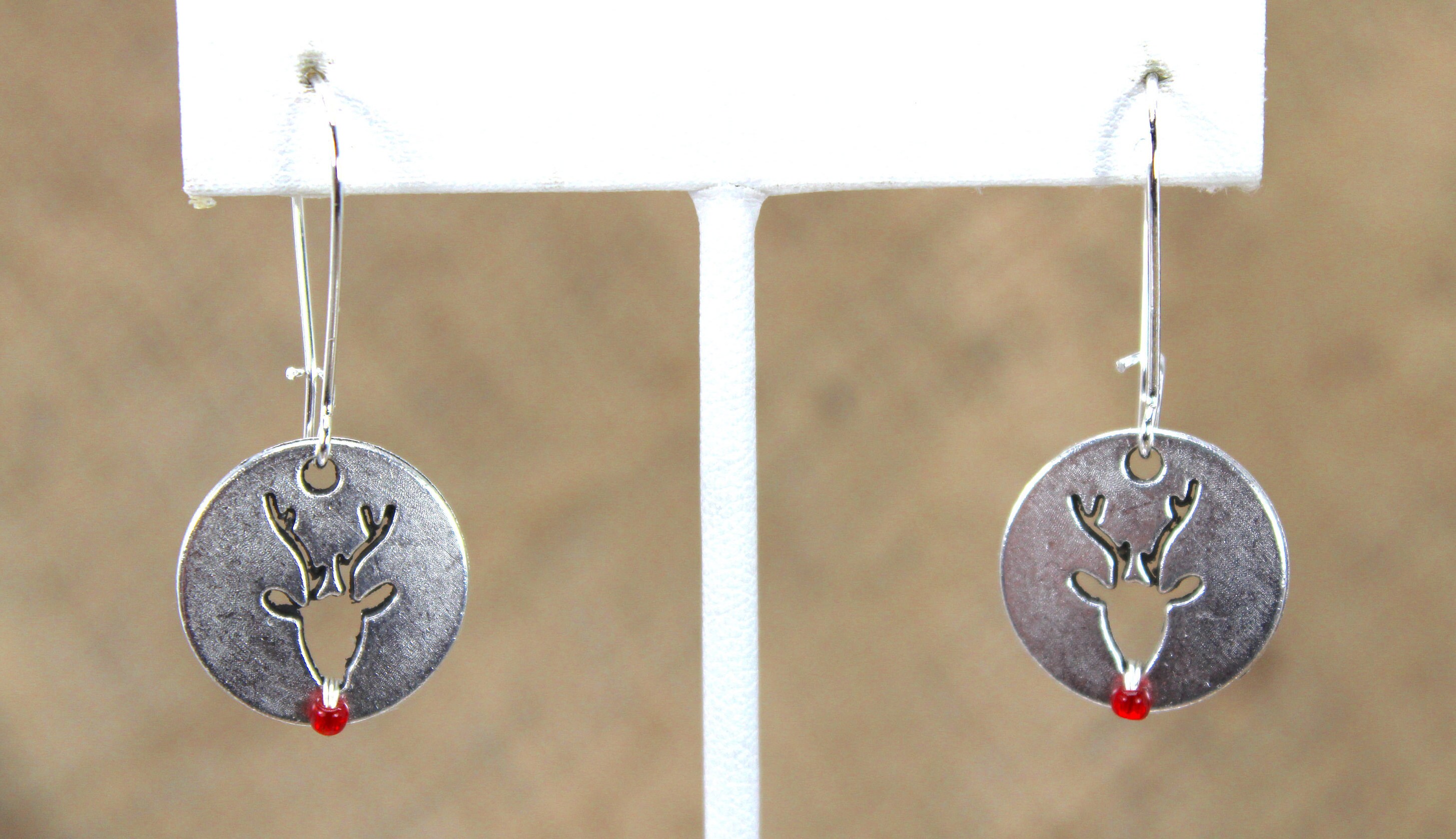 Reindeer Dangle Earrings Christmas Dangle Earrings Christmas Etsy