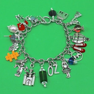Wizard of Oz Charm Bracelet, Land of Oz Charm Bracelet, Oz Charm Bracelet, Christmas Charm Bracelet, Yellow Brick Road Charm Bracelet