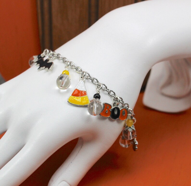 Halloween Charm Bracelet Halloween Bracelet Pumpkin Etsy