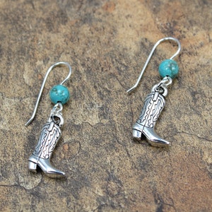 Cowboy Boot Earrings, Western Boot Earrings, Boot Earrings, Silver Southwestern Earrings, Southwestern Earrings, Cowgirl Earrings