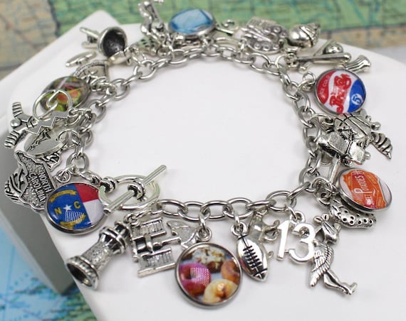 North Carolina State Charm Antiqued Sterling Silver North Carolina State Charm Antiqued Sterling Silver