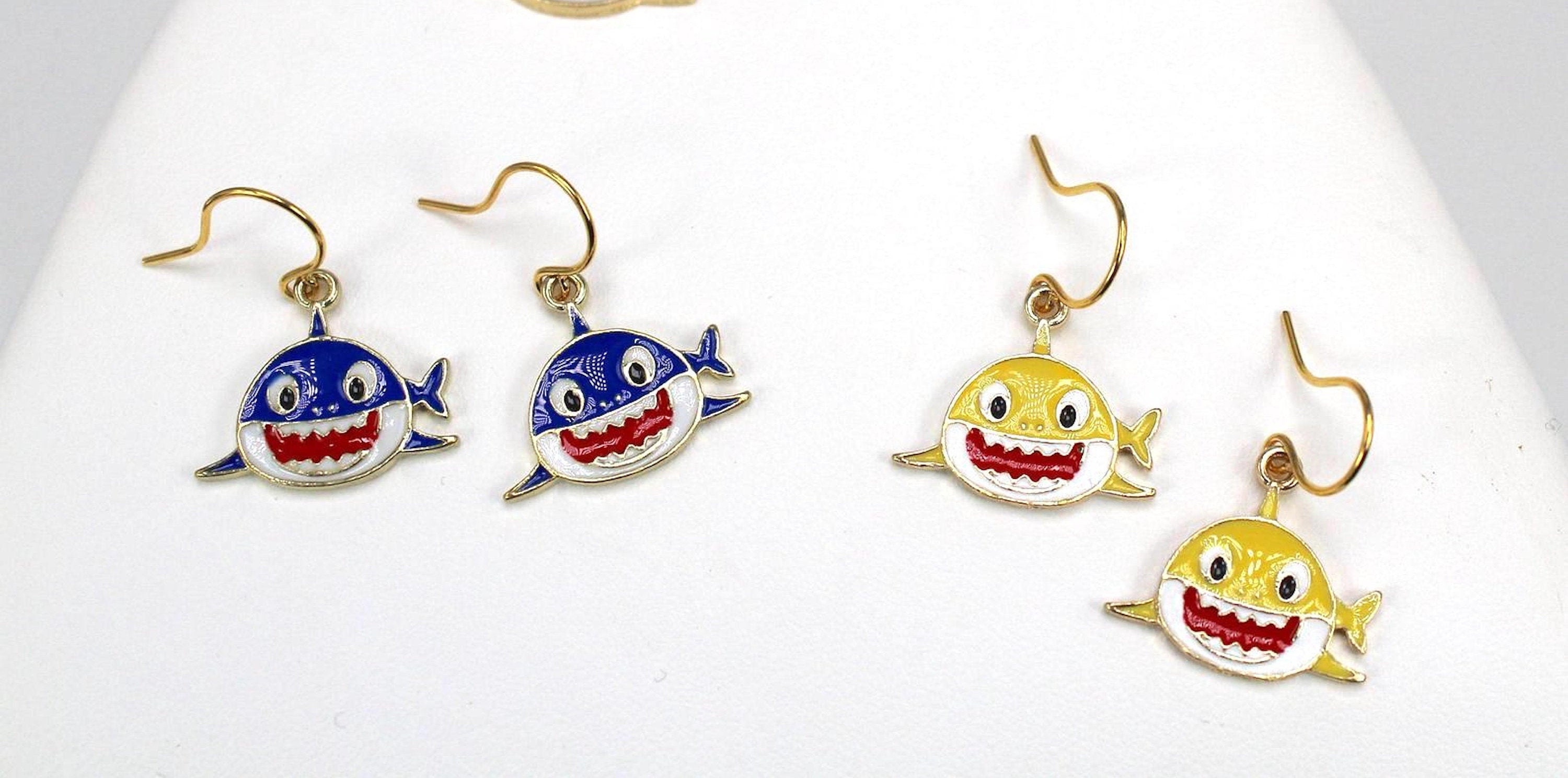 Baby Shark Dangle Earrings Shark Earrings Blue Baby Shark Dangle Earrings Yellow Baby Shark Dangle Earrings Pink Baby Shark Earrings Etsy Australia