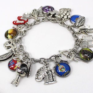 Kansas Charm Bracelet, States Charm Bracelet, States Bracelet, Kansas Bracelet, Charm Bracelet, Kansas Jewelry, Ruby Slippers Bracelet