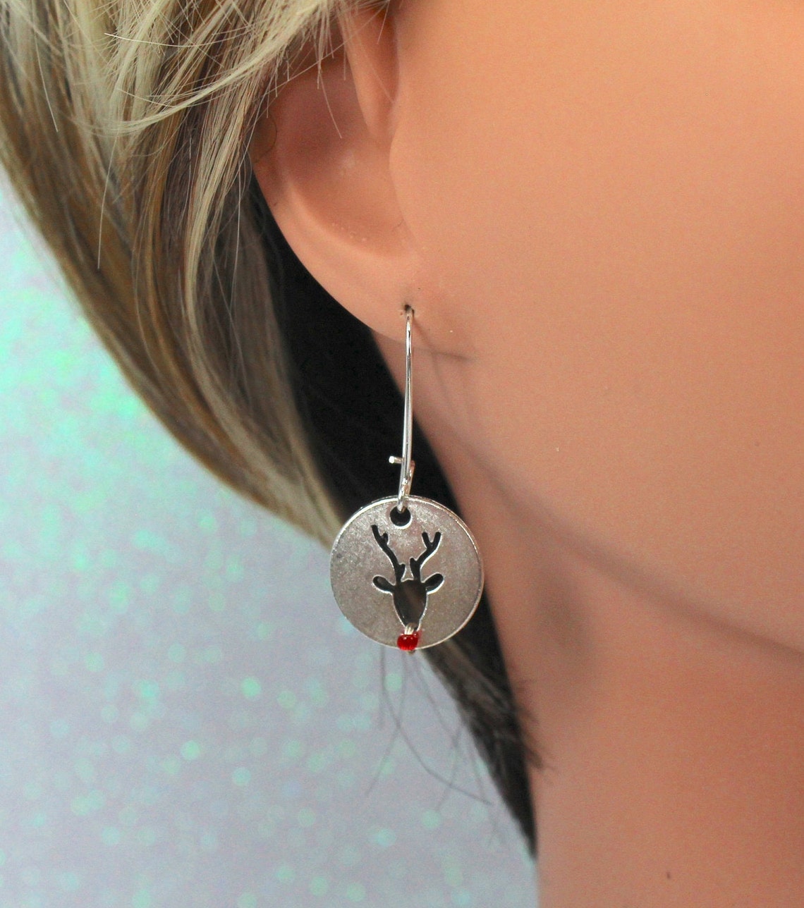 Reindeer Dangle Earrings Christmas Dangle Earrings Christmas Etsy