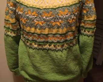 Jumper round neck in a Norwegian pattern