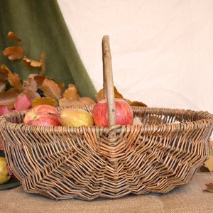 Nutley's Medium Beautiful Hand-Made Rustic Willow Garden Trug Basket wicker image 1