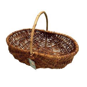 Nutley's Medium Beautiful Hand-Made Rustic Willow Garden Trug Basket wicker image 2